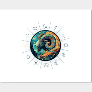 ZODIAC Aries - Astrological ARIRS - ARIRS - ZODIAC sign - Van Gogh style - 12 Posters and Art